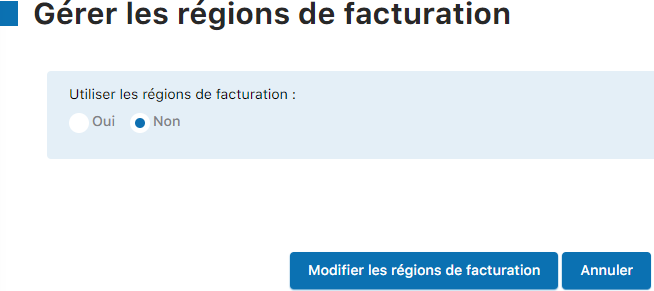 Activation du système de régions