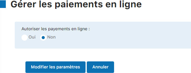 Activation des paiements en ligne