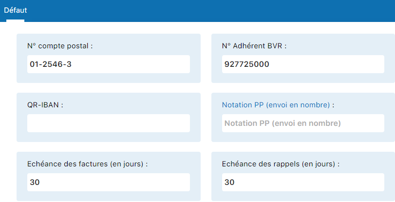 Paramètres de positionnement BVR - partie 2