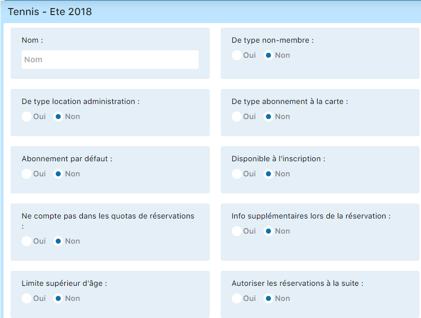 Première partie du formulaire