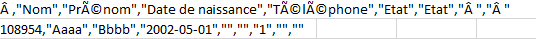 Export CSV