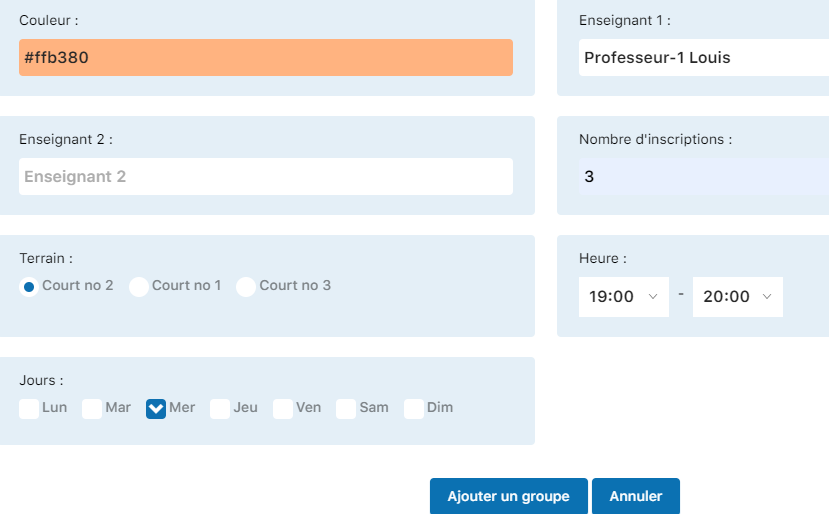Création du deuxième groupe