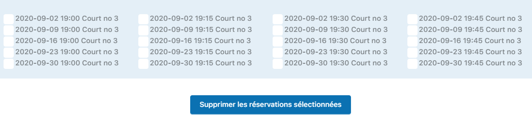 Liste des leçons du groupe