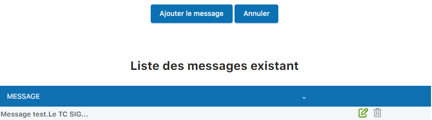 Formulaire d'ajout de message