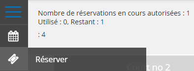 Mode réservation